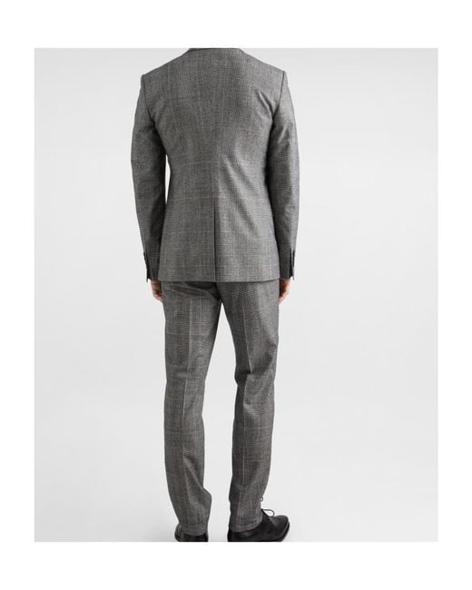 Dolce & Gabbana Gray Check-Pattern Three-Piece Suit for men
