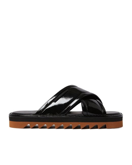 Stella McCartney Black Round Toe Slippers