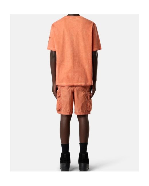 Stone Island Orange Regular-Fit Pigment-Dyed T-Shirt for men