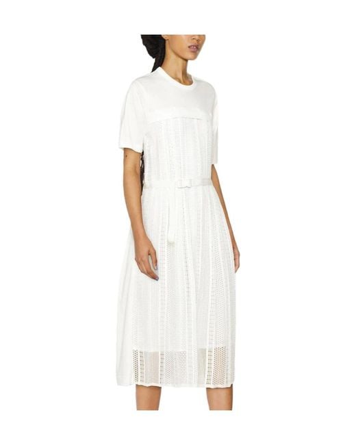 Moncler White Logo Short-Sleeved Dress