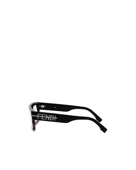Fendi White Geometric Flat Mirror for men