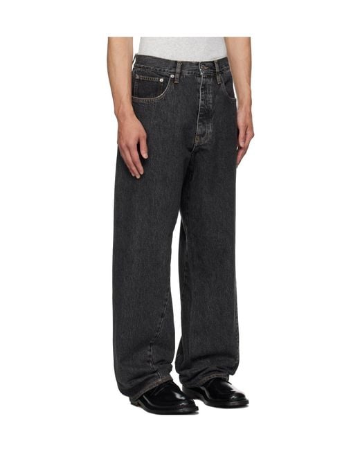 sunflower Black Logo Patch Wide-Leg Jeans for men
