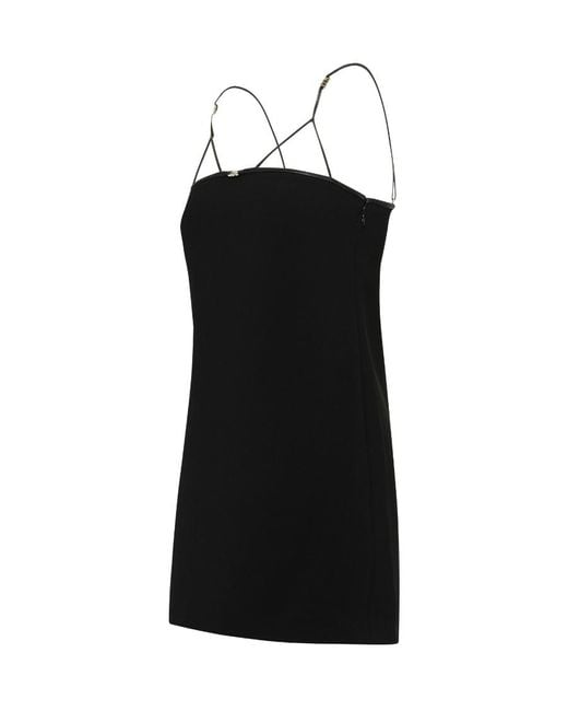 DSquared² Black Logo Plaque Cut-Out Strappy Mini Dress