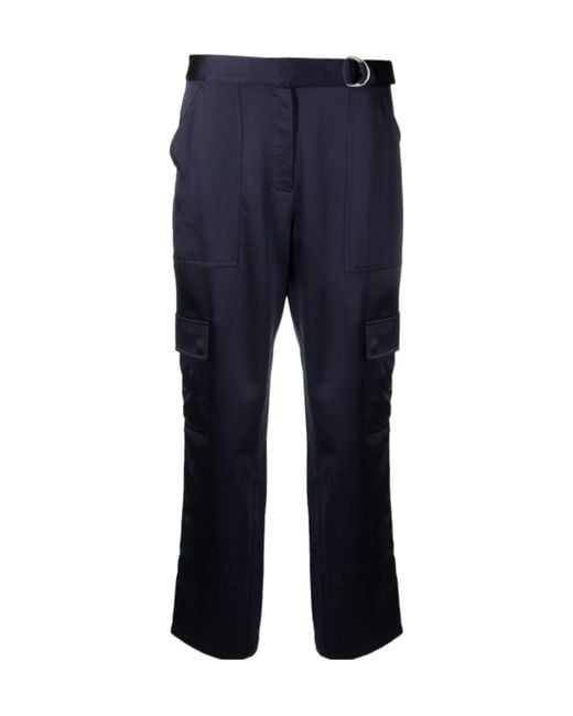 Jonathan Simkhai Blue High-Waist Cargo Trousers