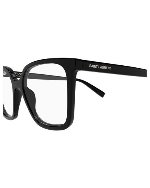 Saint Laurent White Rectangle-Frame Glasses