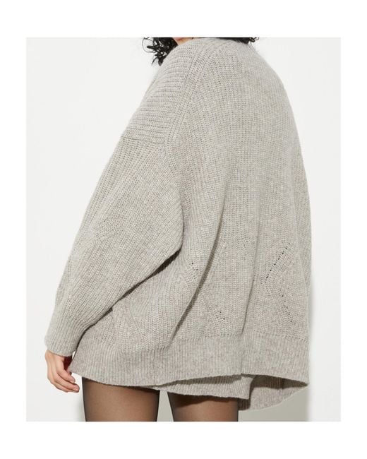 MAX&Co. Gray Undyed Wool-Blend Cardigan