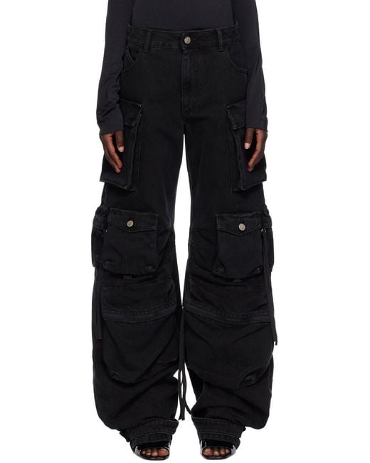 The Attico Blue The Fern Wide-Leg Cargo Jeans