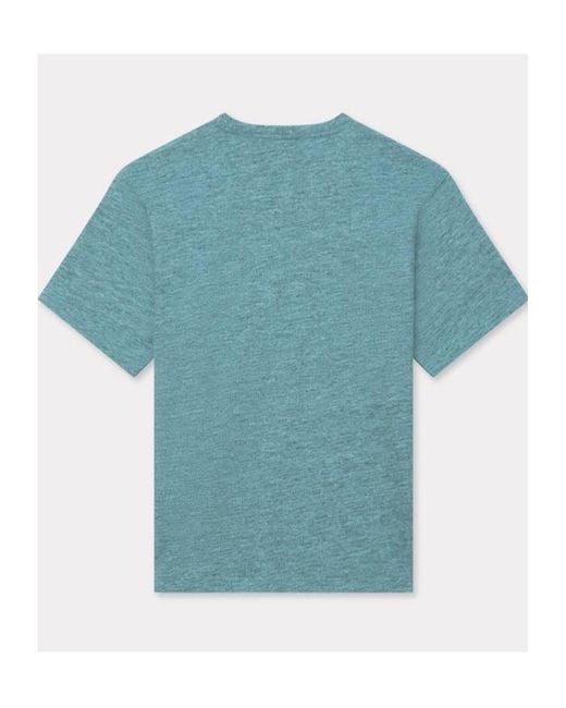 KENZO Blue Paris Chainstitch' Embroidered T-Shirt for men