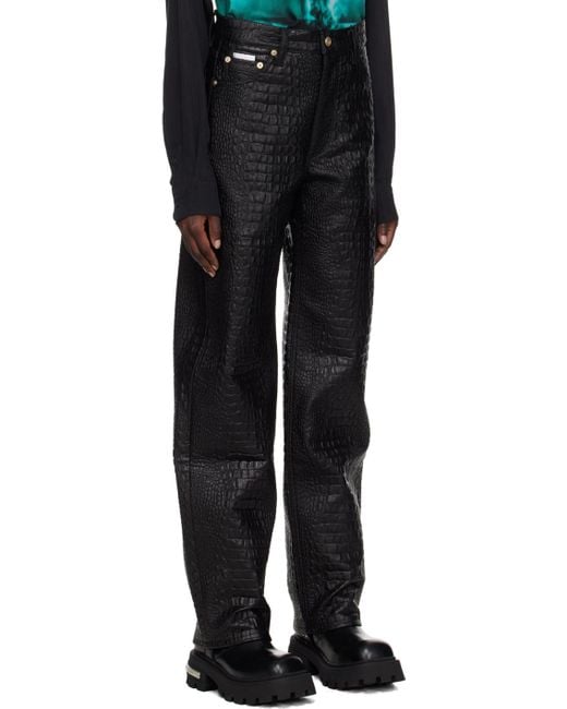 Eytys Black Embossed Straight Leg Pants for men