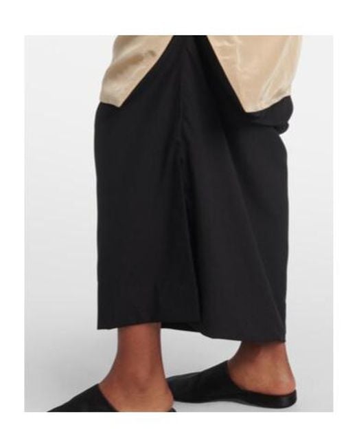 Calvin Klein Black Tyler Layered Wool And Silk Maxi Skirt