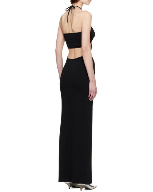 Coperni Black Knitted Halter Neck Maxi Dress