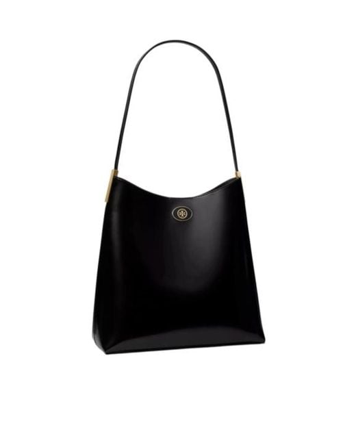 Tory Burch Black Robinson Spazzolato Hobo Bag