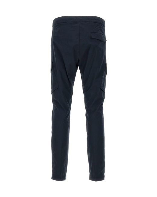 Herno Blue Tapered Drawstring Trousers for men