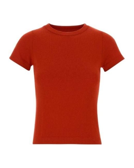 Extreme Cashmere Red Crew-Neck Knit T-Shirt