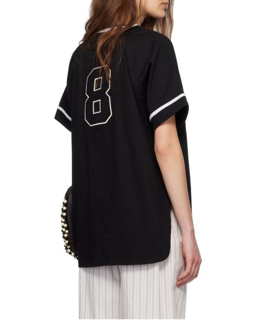Bode Black Recreation Baseball Shirt for men