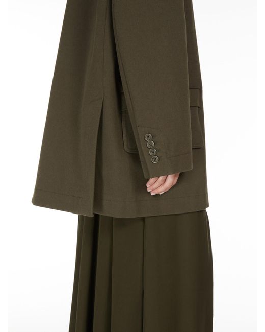 Max Mara Green Recital Buttoned Long-Sleeved Jacket