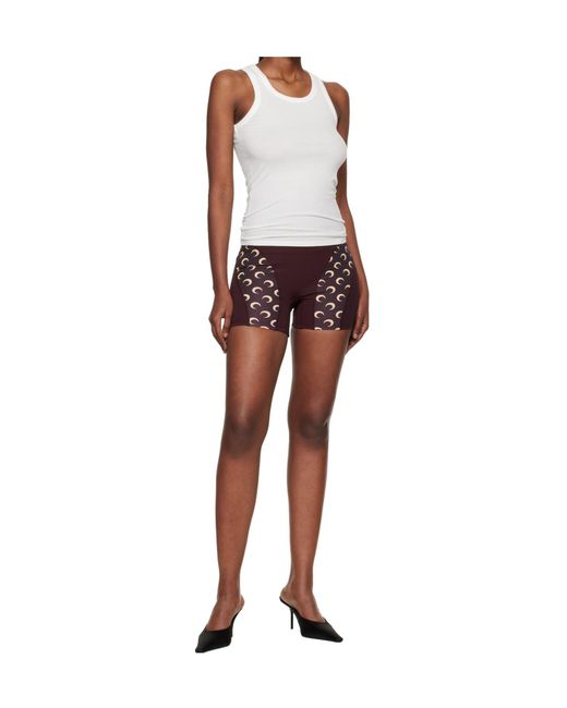 MARINE SERRE Red Athleisure Mini Shorts