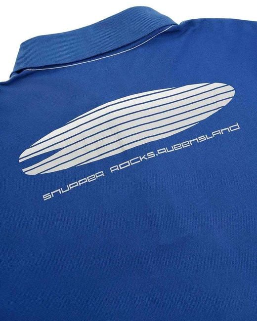 EA7 Blue Logo Printed Polo Shirt for men