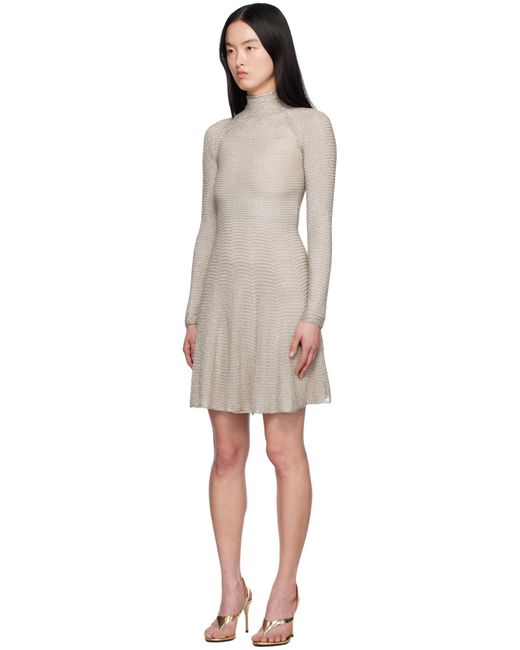 Alaïa Gray Alaïa Mesh Knit Short Dress