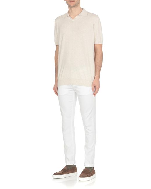 Dondup White Low-Rise Slim-Fit Jeans for men