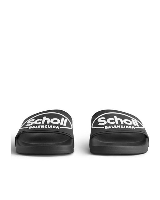 Balenciaga Black X Scholl Pool Slides for men
