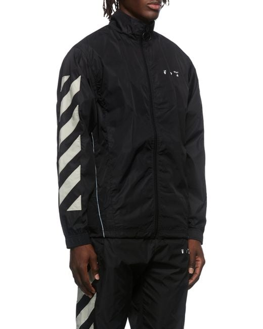 Off-White c/o Virgil Abloh Black Diag Zipped Windbreaker for men