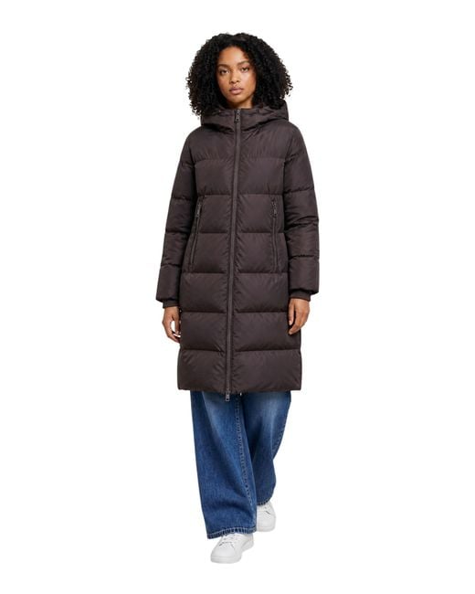 ARMANI EXCHANGE Black Quilted Down Puffer Coat With A Hood And Zip Pockets Icon