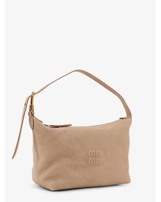 Miu Miu White Logo Shoulder Bag