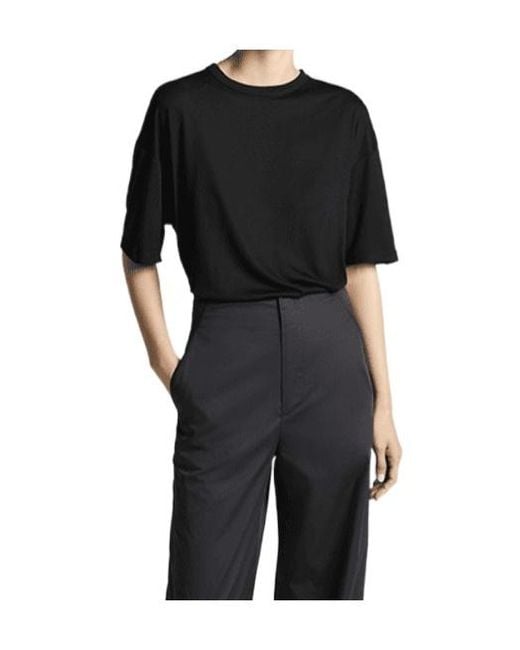 Vince Black Short-Sleeved Crew Neck Shirt