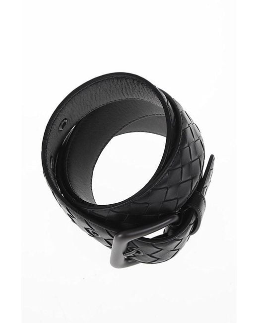 Bottega Veneta Black Intrecciato Belt for men