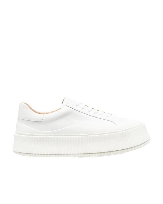 Jil Sander White Round-Toe Low-Top Sneakers for men