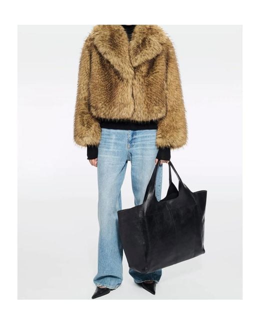 Stand Studio Natural Samara Faux-Fur Jacket