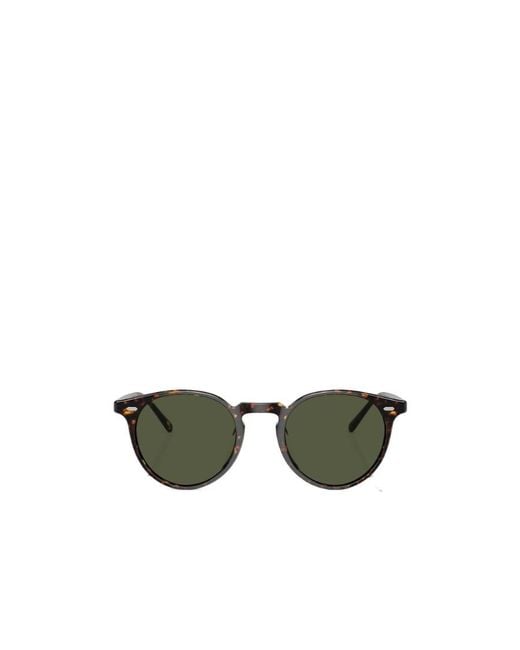 Oliver Peoples Green Round Frame Sunglasses for men