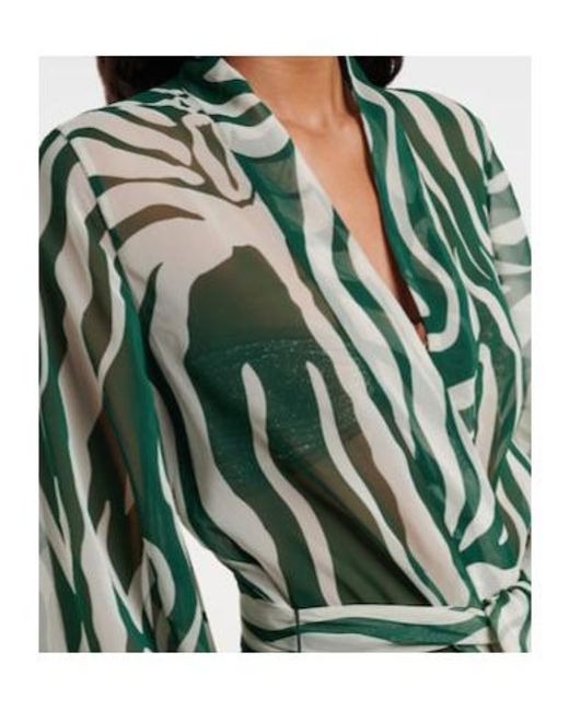 Johanna Ortiz Green Printed Beach Cover-Up