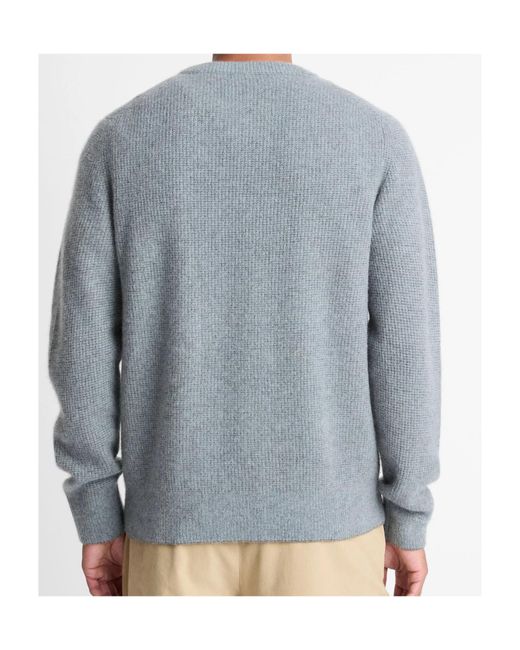Vince Gray Plush Cashmere Thermal Crew Neck Sweater for men