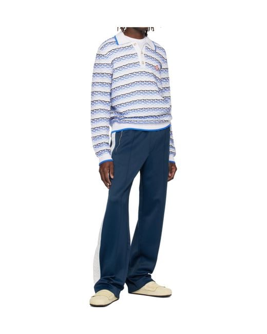 Casablanca Blue Side Stripe Logo Track Pants for men