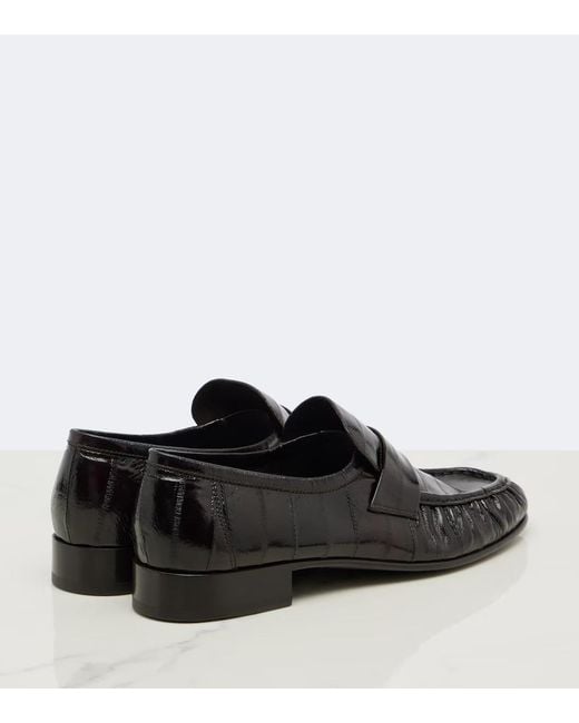The Row Black Soft Leather Loafers