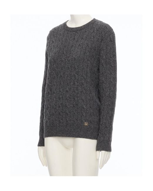 Valentino Gray Crewneck Long-Sleeved Jumper