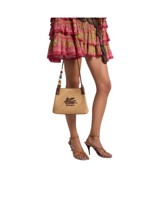 Etro White Woven Shoulder Bag