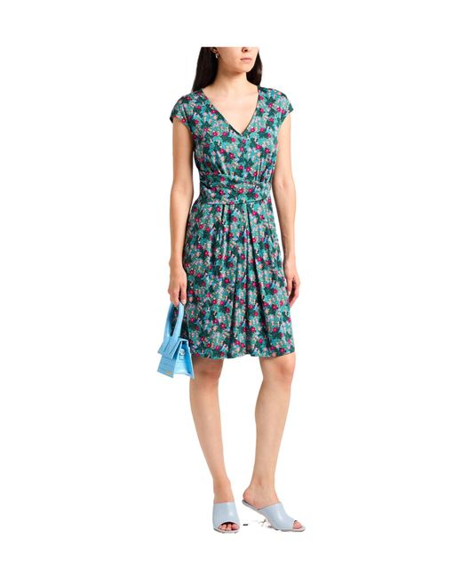 Weekend by Maxmara Green V-Neck Short-Sleeve Floral Dress