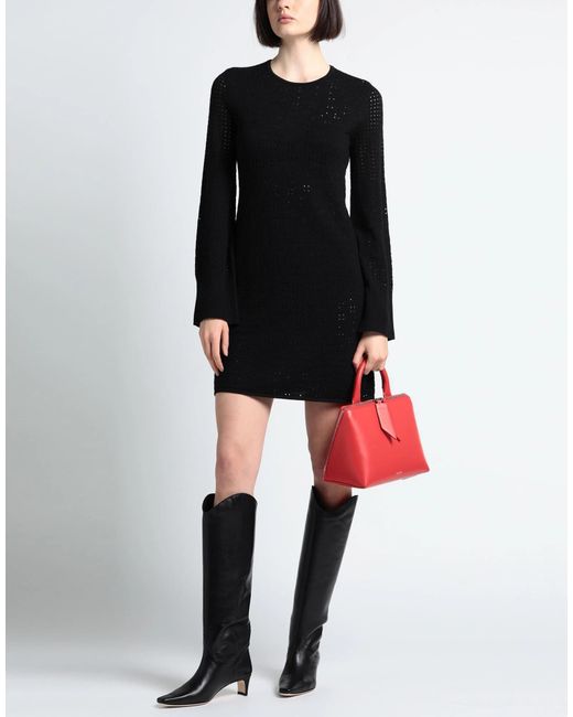 Chloé Black Solid Color Knitted Long Sleeve Dress