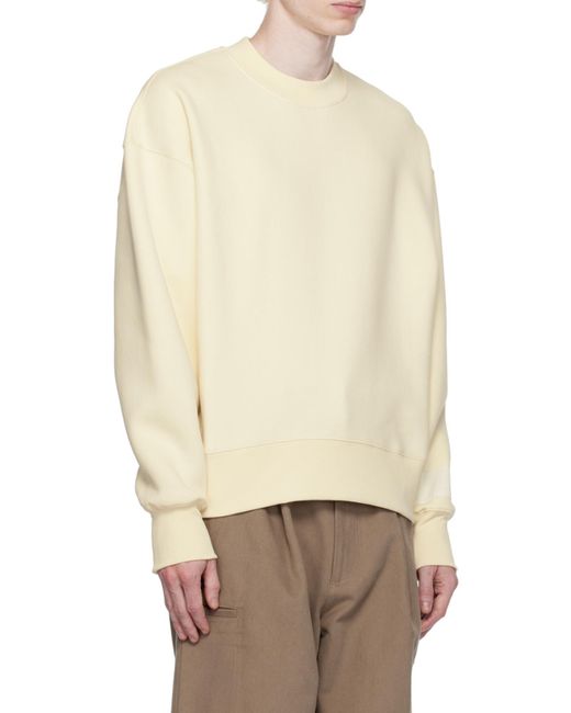 AMI White Logo Patch Crewneck Sweatshirt for men