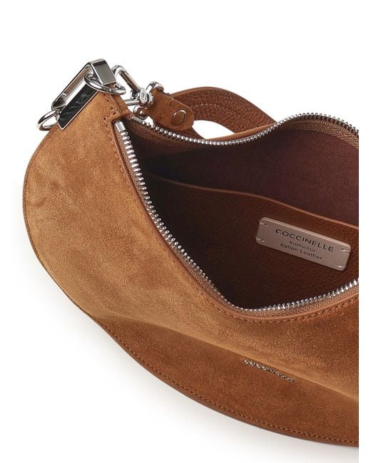 Coccinelle Brown Sunup Logo Lettering Medium Tote Bag