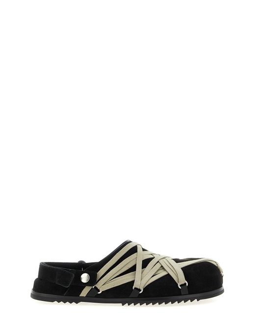 Rick Owens Black 'Megalace Mule Granola' Sabots for men