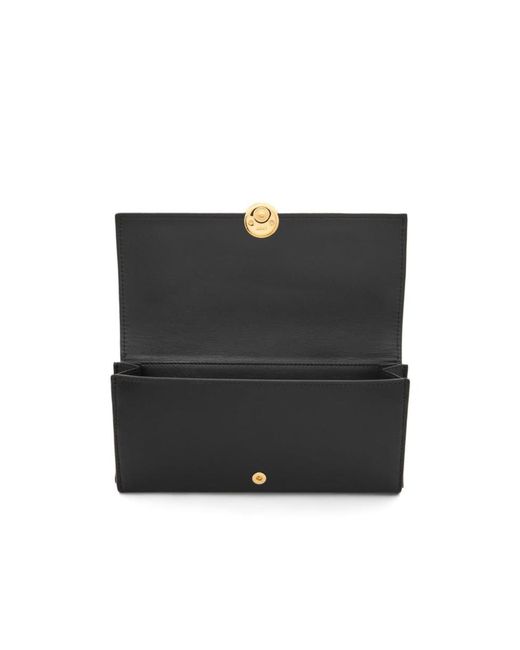 Loewe Black Logo Engraved Fold-Over Wallet