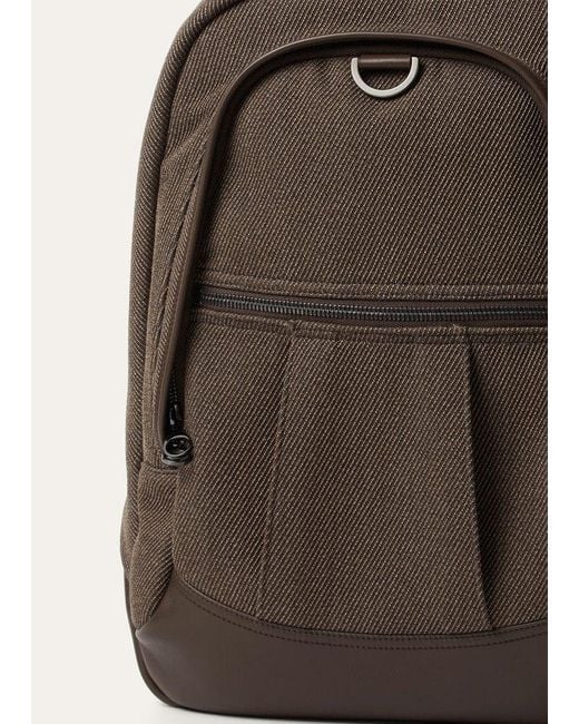Loro Piana Brown Pioneer Backpack Medium for men