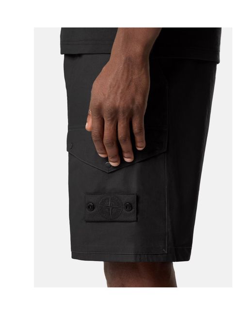 Stone Island Black Ghost Cargo Shorts for men