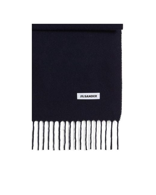 Jil Sander Blue Slim Wool Scarf for men
