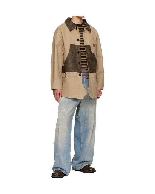 ANDERSSON BELL Natural Carpenter Shorts Inserted Jacket for men