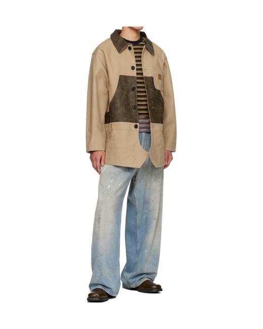 ANDERSSON BELL Natural Carpenter Shorts Inserted Jacket for men